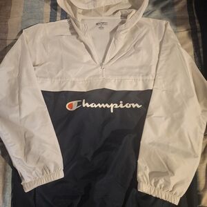 Champion White and Navy Pullover Jacket
